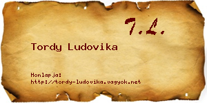 Tordy Ludovika névjegykártya